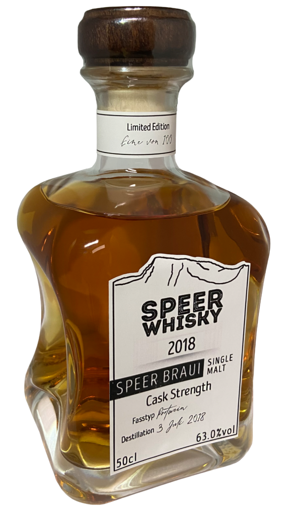Speer-Whisky Cask Strength 2018, 50-cl-Flasche, 63 % Vol.