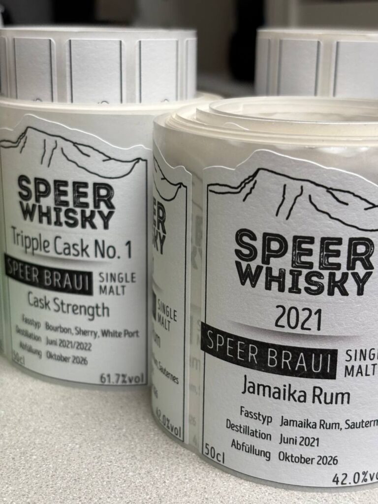 Zwei neue Speer-Whiskys: Die Etiketten gehen in den Druck